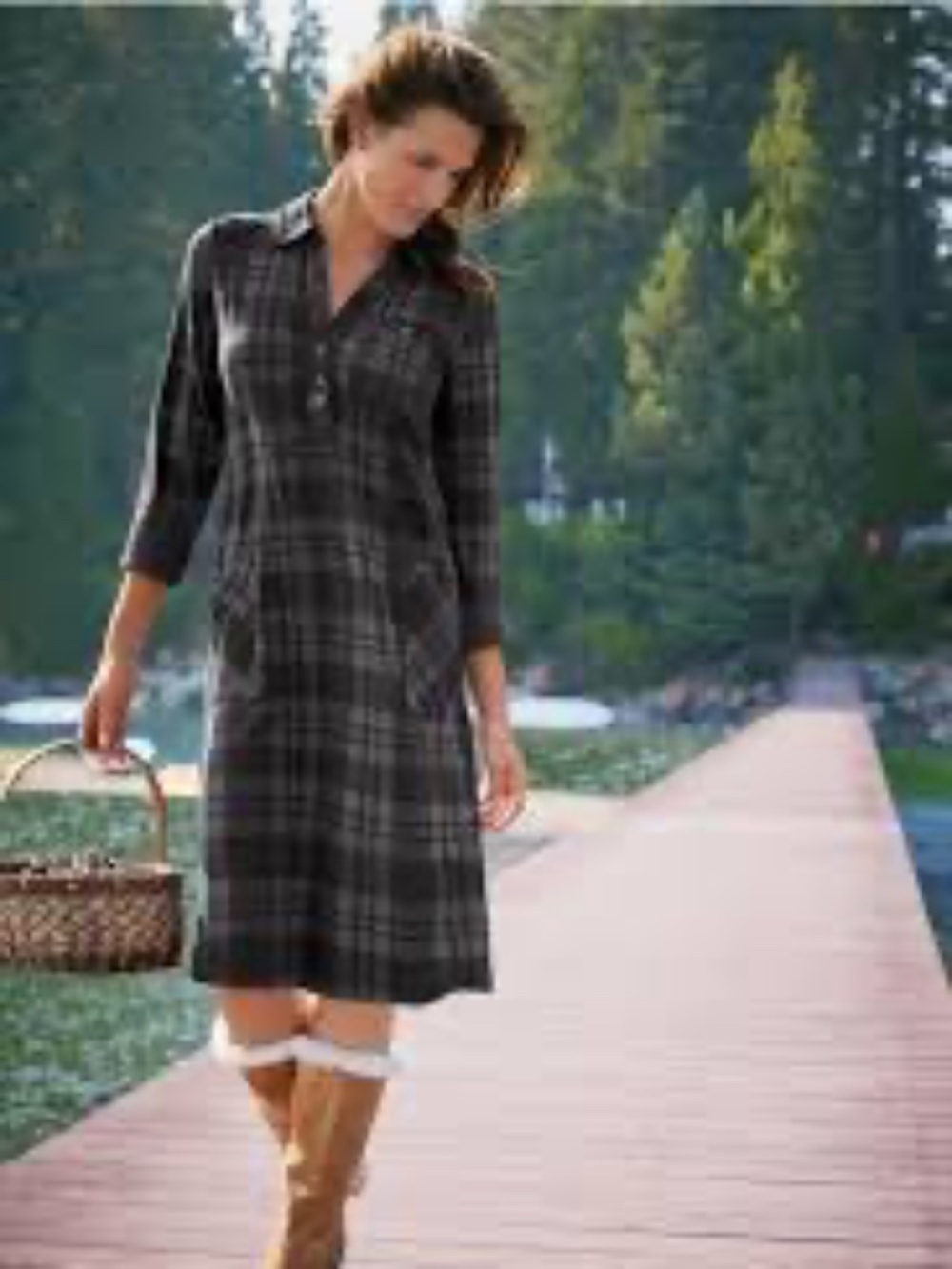 Soft Surroundings flannel plaid dress Size 3X in EUC